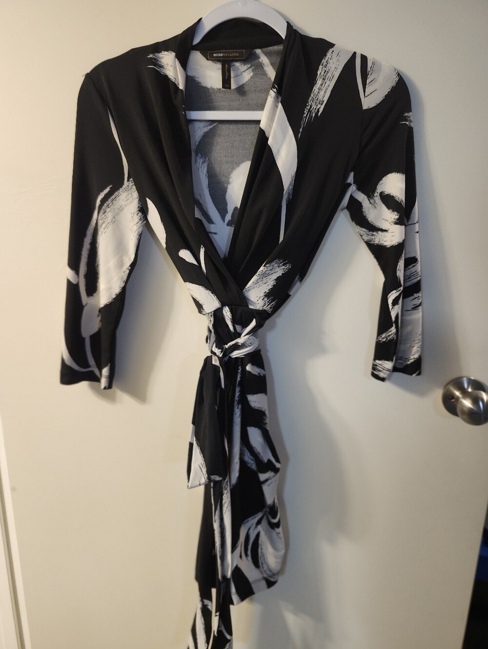 Black & White Wrap Dress BCBG
